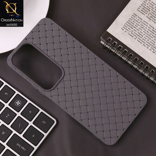 Vivo Y19s Cover - Gray - New Woven Design Leather Feel Soft TPU Case