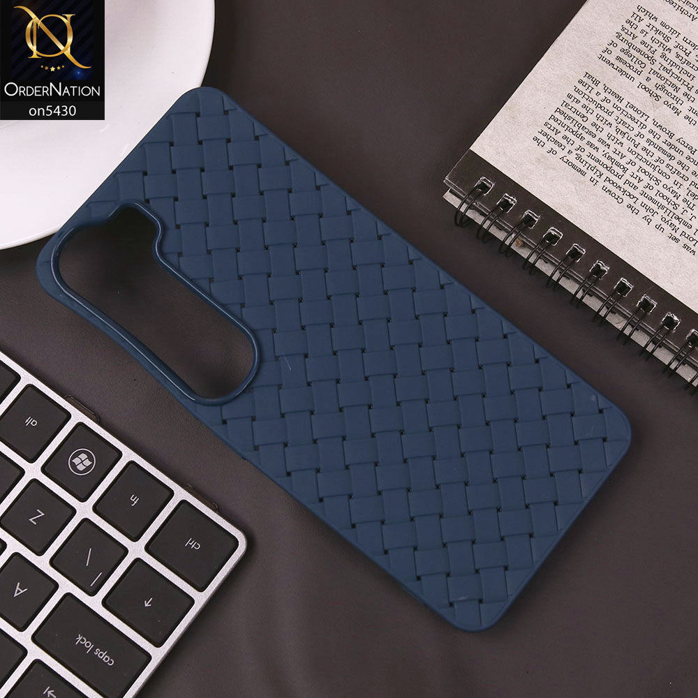 Vivo Y200 (2025) Cover - Blue - New Woven Design Leather Feel Soft TPU Case