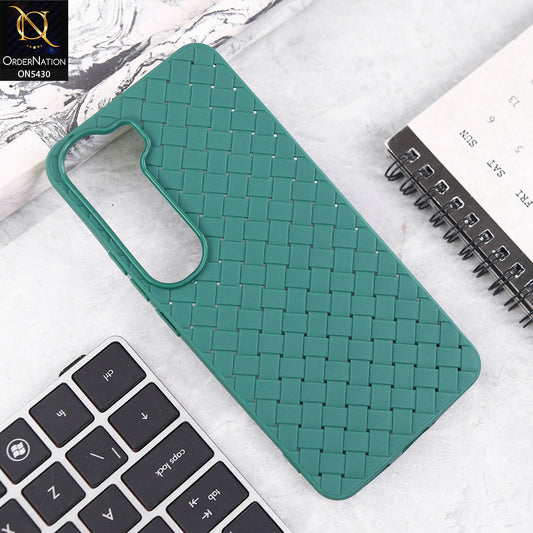 Vivo Y200 (2025) Cover - Green - New Woven Design Leather Feel Soft TPU Case