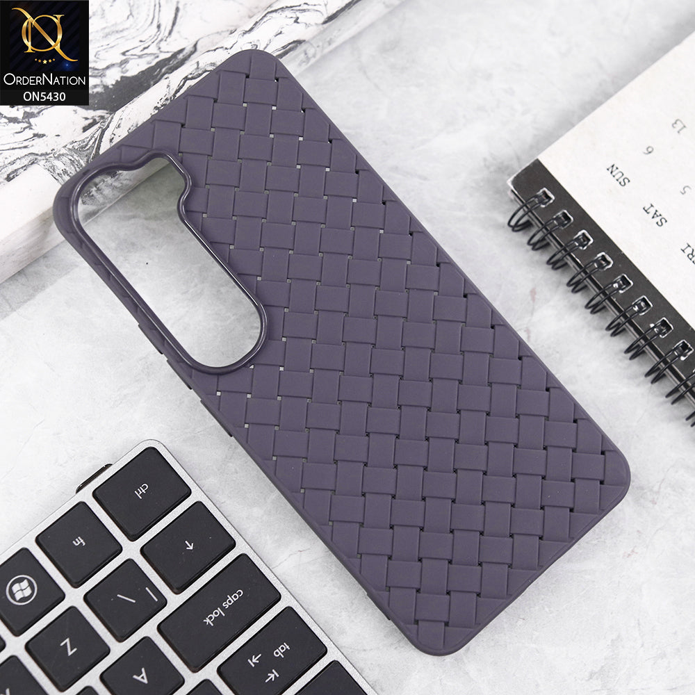 Vivo Y200 (2025) Cover - Purple - New Woven Design Leather Feel Soft TPU Case