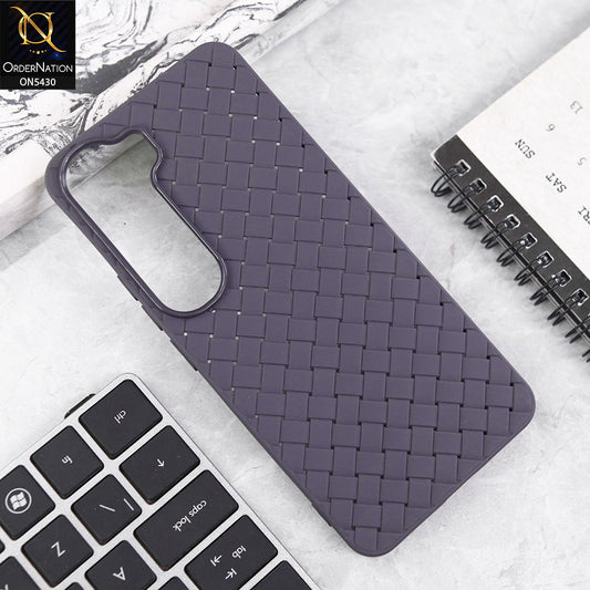 Vivo Y200 (2025) Cover - Purple - New Woven Design Leather Feel Soft TPU Case