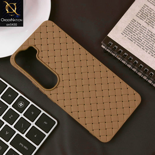 Vivo Y300 Cover - Skin - New Woven Design Leather Feel Soft TPU Case