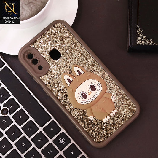 Samsung Galaxy A30 Cover - Brown - Cute 3D Cartoon Soft Glitter Case