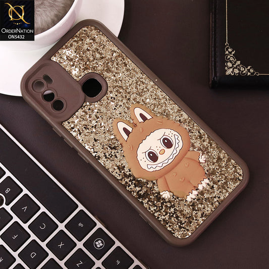 Tecno Spark 5 pro Cover - Brown - Cute 3D Cartoon Soft Glitter Case