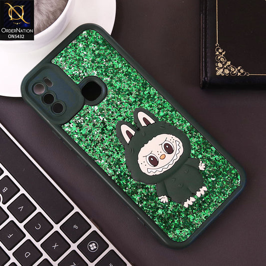 Tecno Spark 5 pro Cover - Dark Green - Cute 3D Cartoon Soft Glitter Case