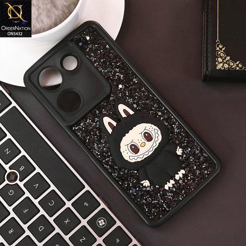 Tecno Camon 20 Cover - Black - Cute 3D Cartoon Soft Glitter Case