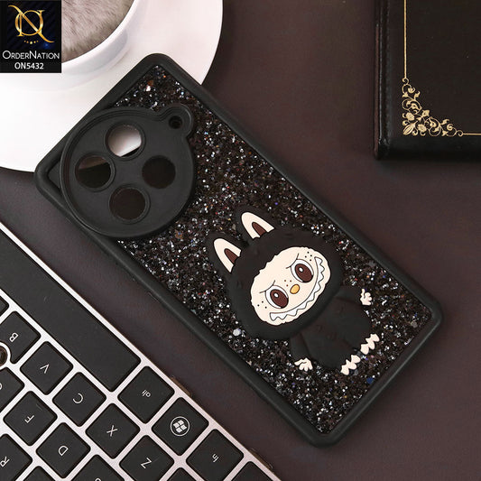 Tecno Camon 30S Cover - Black - Cute 3D Cartoon Soft Glitter Case