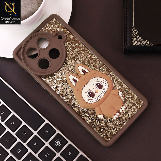 Tecno Camon 30S Cover - Brown - Cute 3D Cartoon Soft Glitter Case