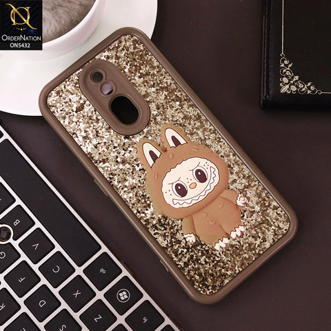 Oppo F11 Cover - Brown - Cute 3D Cartoon Soft Glitter Case