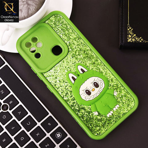 Infinix Hot 10 Cover - Light Green - Cute 3D Cartoon Soft Glitter Case