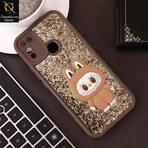 Infinix Hot 10 Play Cover - Brown - Cute 3D Cartoon Soft Glitter Case
