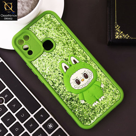 Infinix Hot 9 Play Cover - Light Green - Cute 3D Cartoon Soft Glitter Case