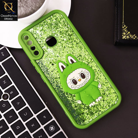 Tecno Spark 4 Cover - Light Green - Cute 3D Cartoon Soft Glitter Case