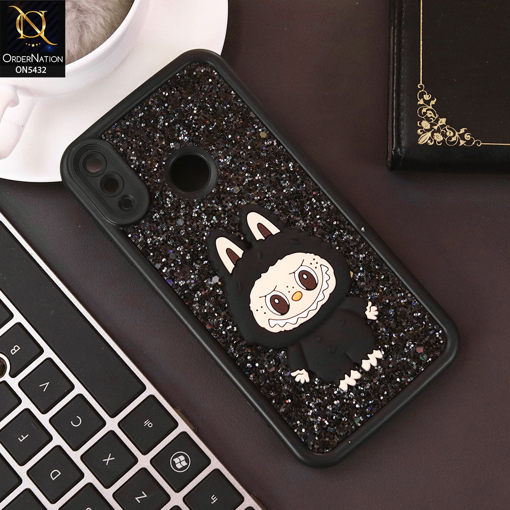 Huawei Y7 Prime 2019 / Y7 2019 / Y7 Pro 2019 Cover - Black - Cute 3D Cartoon Soft Glitter Case