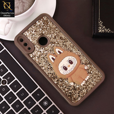 Huawei Y7 Prime 2019 / Y7 2019 / Y7 Pro 2019 Cover - Brown - Cute 3D Cartoon Soft Glitter Case
