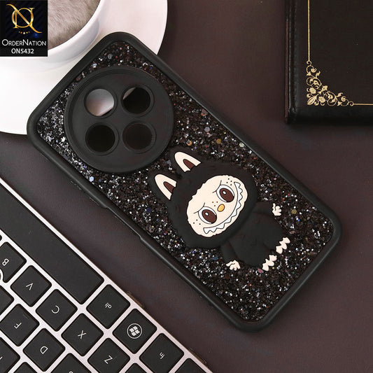 Tecno Pop 9 5G Cover - Black - Cute 3D Cartoon Soft Glitter Case