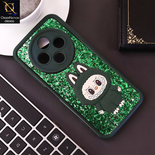 Tecno Pop 9 5G Cover - Dark Green - Cute 3D Cartoon Soft Glitter Case