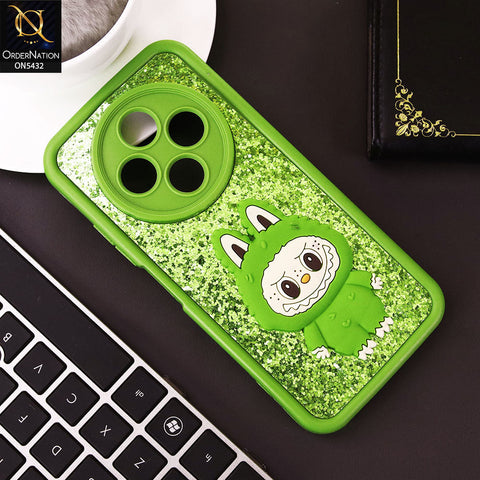 Tecno Pop 9 5G Cover - Light Green - Cute 3D Cartoon Soft Glitter Case