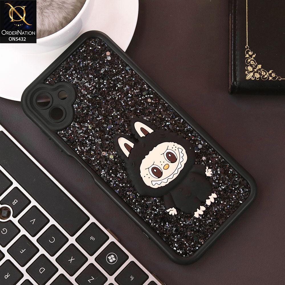 Samsung Galaxy M13 5G Cover - Black - Cute 3D Cartoon Soft Glitter Case