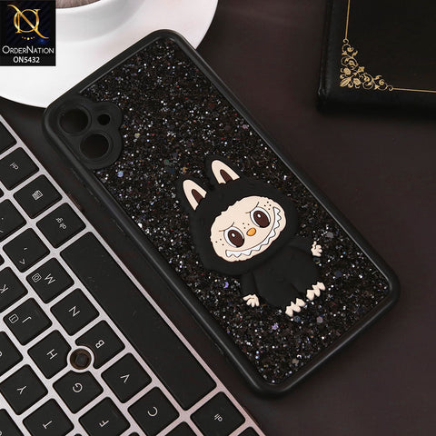 Samsung Galaxy A05 Cover - Black - Cute 3D Cartoon Soft Glitter Case