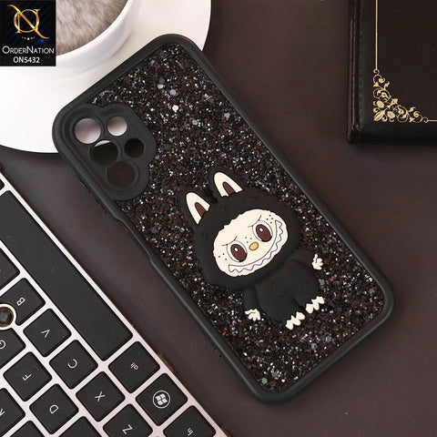 Samsung Galaxy A13 Cover - Black - Cute 3D Cartoon Soft Glitter Case