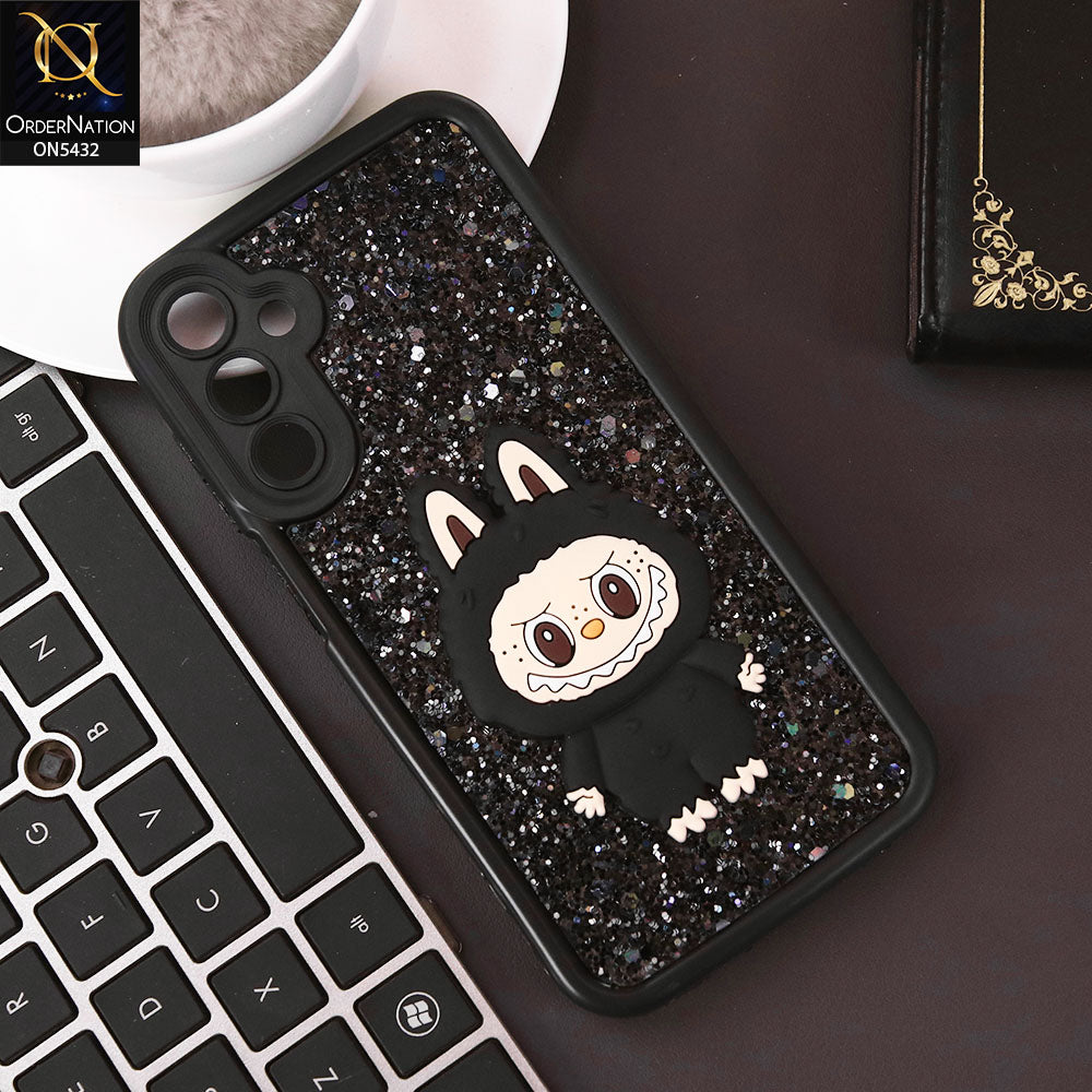 Samsung Galaxy A15 4G Cover - Black - Cute 3D Cartoon Soft Glitter Case