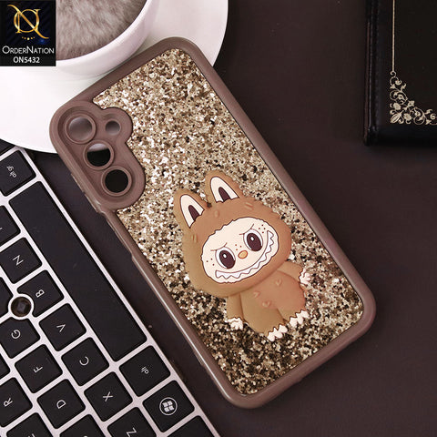 Samsung Galaxy A15 5G Cover - Brown - Cute 3D Cartoon Soft Glitter Case