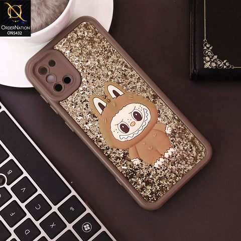 Samsung Galaxy A31 Cover - Brown - Cute 3D Cartoon Soft Glitter Case