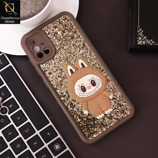 Samsung Galaxy A51 Cover - Brown - Cute 3D Cartoon Soft Glitter Case