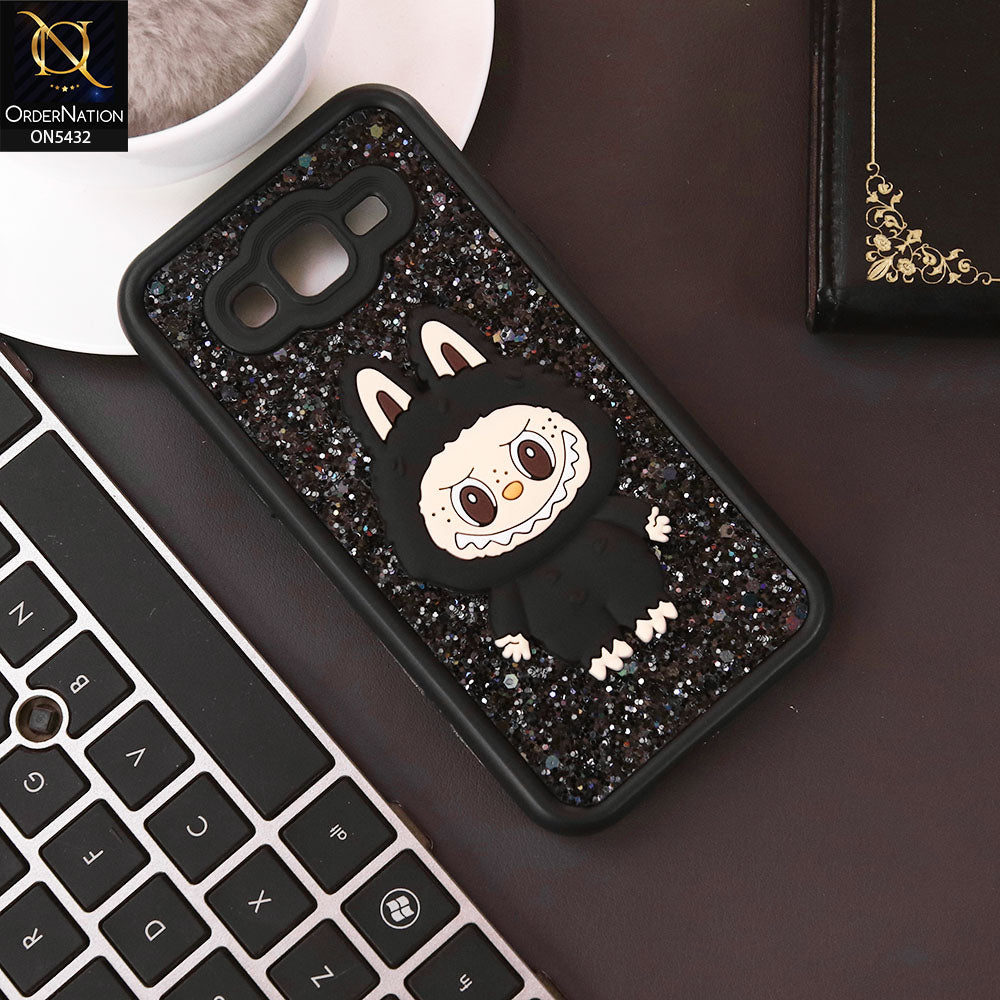 Samsung Galaxy Grand Prime Cover - Black - Cute 3D Cartoon Soft Glitter Case