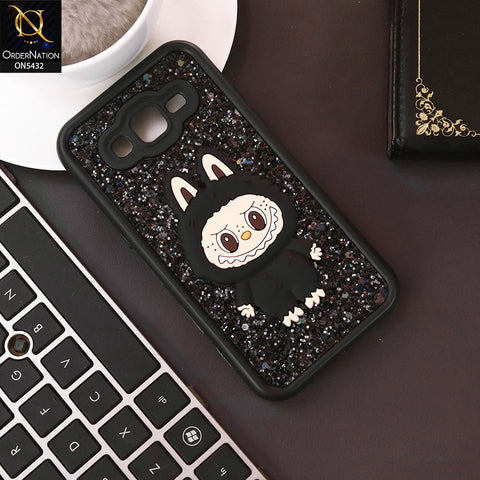 Samsung Galaxy Grand Prime Cover - Black - Cute 3D Cartoon Soft Glitter Case