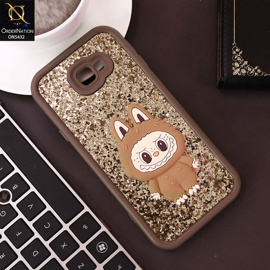 Samsung Galaxy J4 Plus Cover - Brown - Cute 3D Cartoon Soft Glitter Case