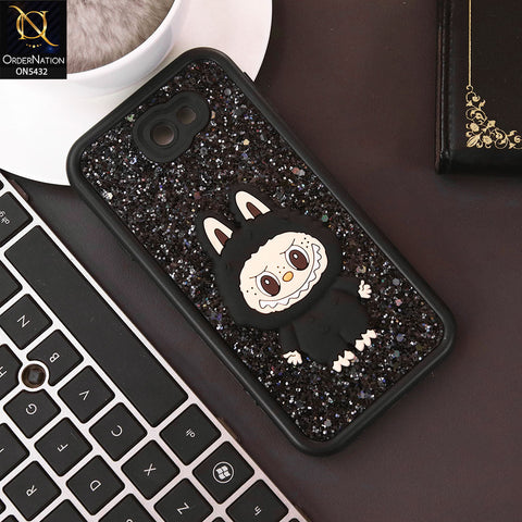 Samsung Galaxy J7 Prime Cover - Black - Cute 3D Cartoon Soft Glitter Case