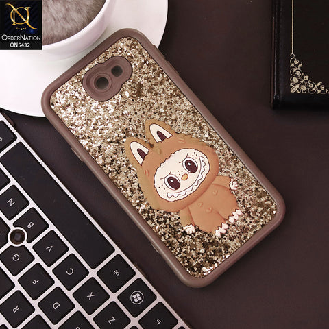 Samsung Galaxy J7 Prime Cover - Brown - Cute 3D Cartoon Soft Glitter Case