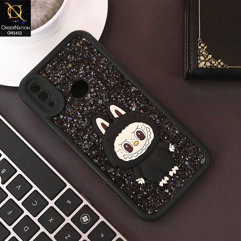 Samsung Galaxy A10s Cover - Black - Cute 3D Cartoon Soft Glitter Case