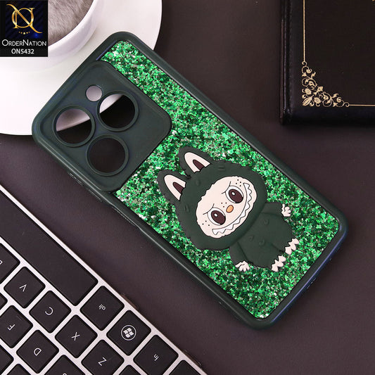 Tecno Spark Go 2024 Cover - Dark Green - Cute 3D Cartoon Soft Glitter Case