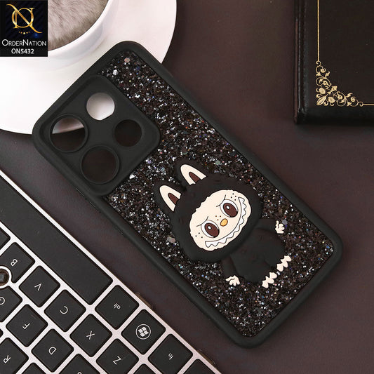 Infinix Smart 7 HD Cover - Black - Cute 3D Cartoon Soft Glitter Case