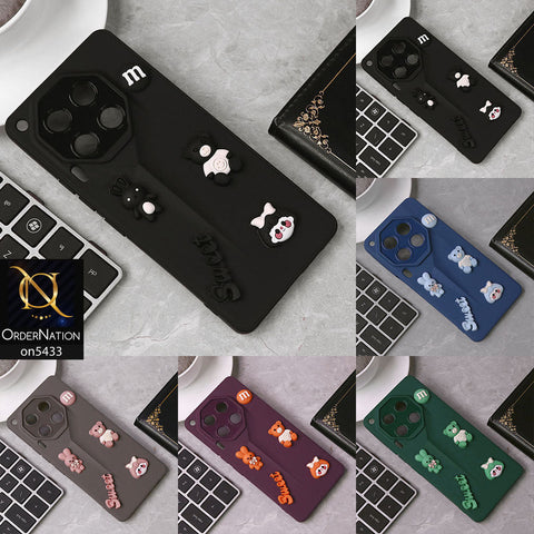 Tecno Camon 30 Cover - Black - Cute 3D Cartoon Sweet Case With Camera Protection