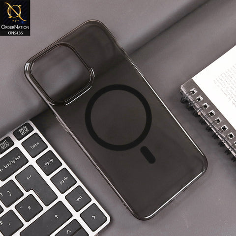 iPhone 15 Pro Max Cover - Black - Ultra Thin HD Clear Hard PC Magsafe Case Magnetic Transparent Back Cover