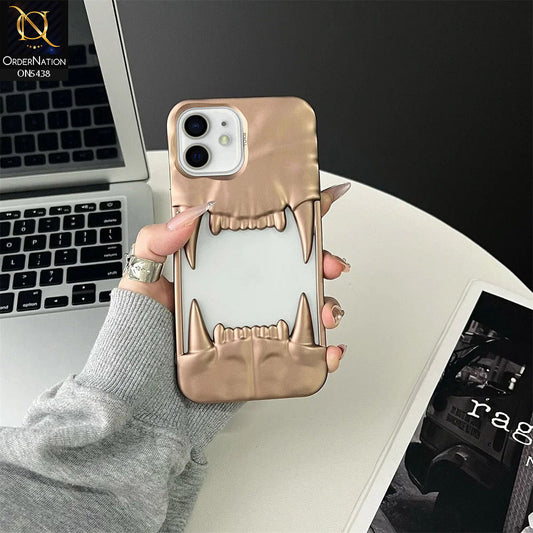 iPhone 12  Cover - Golden - Unique 3D Animal Fang Soft Case