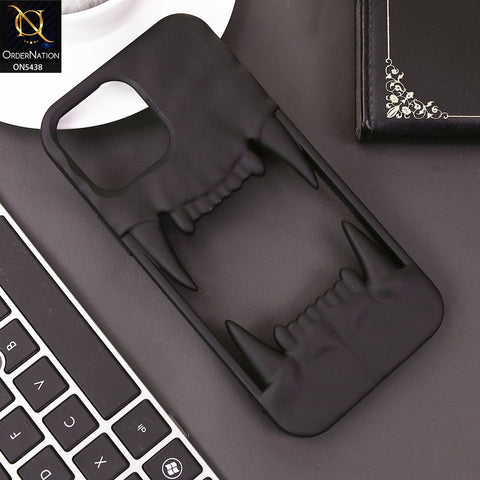 iPhone 13 Pro Cover - Black - Unique 3D Animal Fang Soft Case