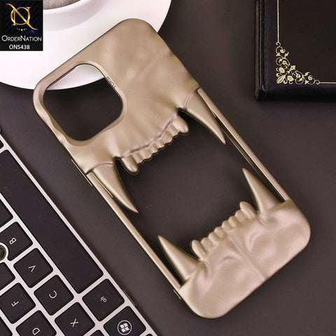 iPhone 15 Pro  Cover - Golden - Unique 3D Animal Fang Soft Case