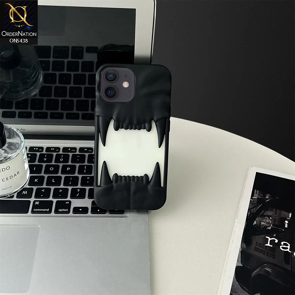 iPhone 15 Cover - Black - Unique 3D Animal Fang Soft Case