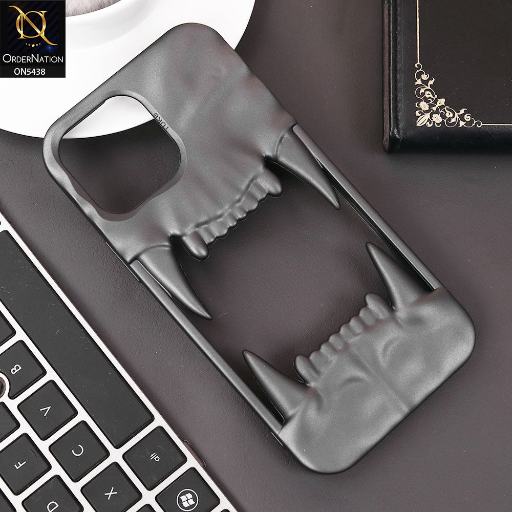 iPhone 15 Pro Max Cover - Gray - Unique 3D Animal Fang Soft Case