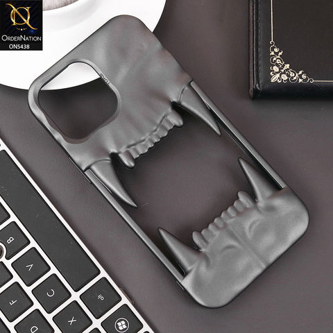 iPhone 15 Pro Max Cover - Gray - Unique 3D Animal Fang Soft Case