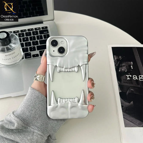 iPhone 13  Cover - Silver - Unique 3D Animal Fang Soft Case