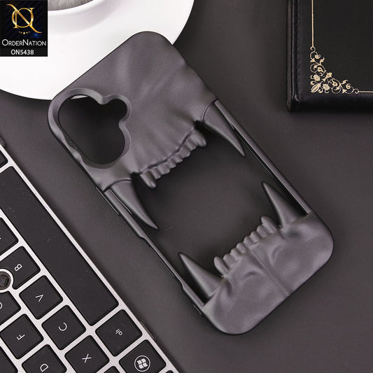 iPhone 16 Cover - Gray - Unique 3D Animal Fang Soft Case