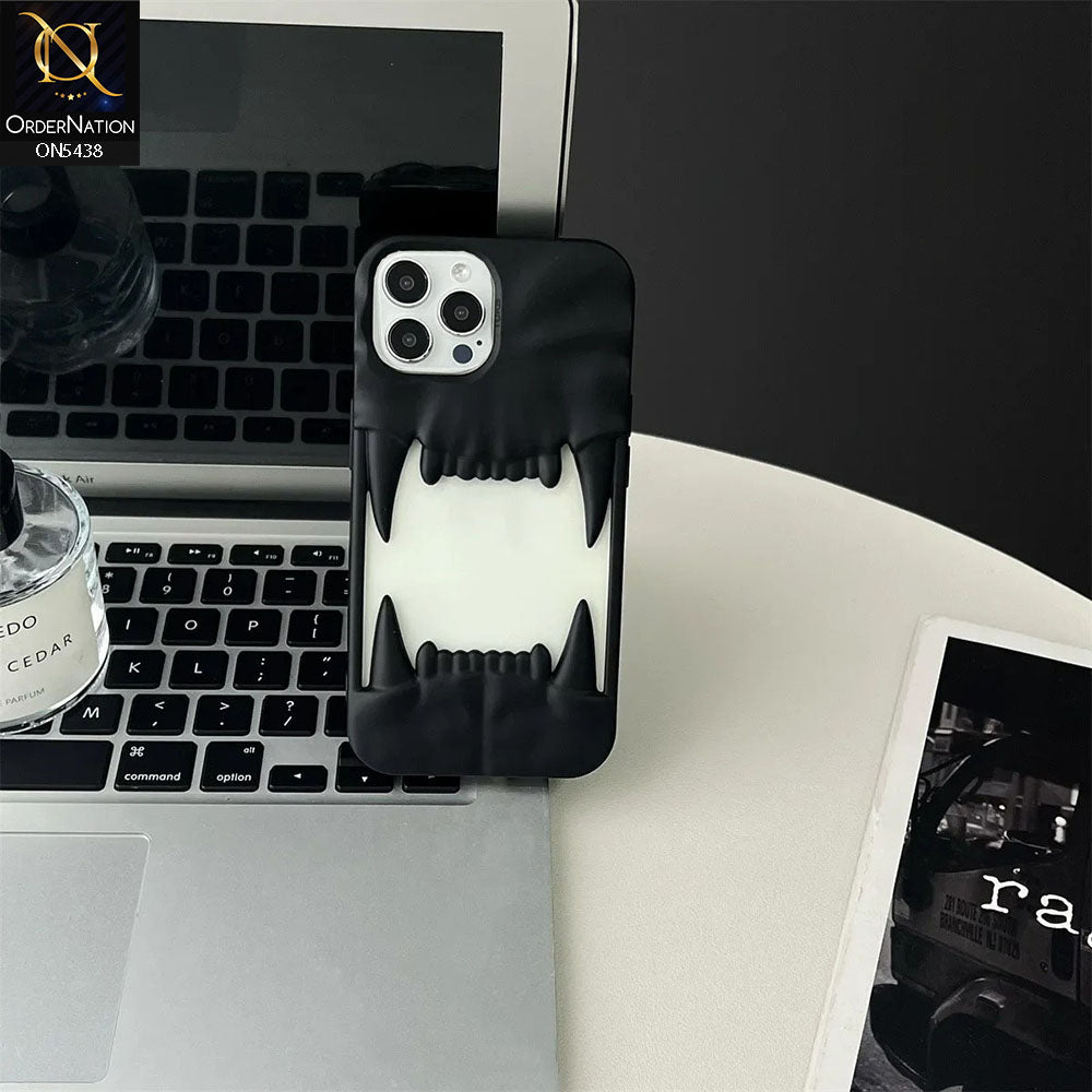 iPhone 13 Pro Cover - Black - Unique 3D Animal Fang Soft Case