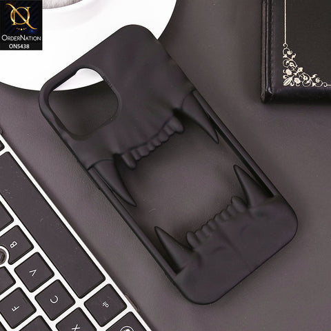 iPhone 12 Cover - Black - Unique 3D Animal Fang Soft Case