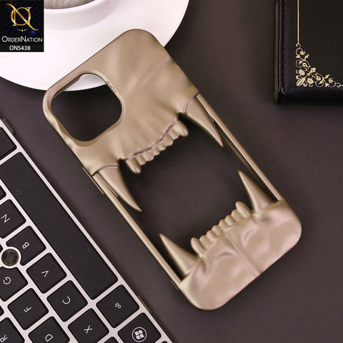 iPhone 12  Cover - Golden - Unique 3D Animal Fang Soft Case